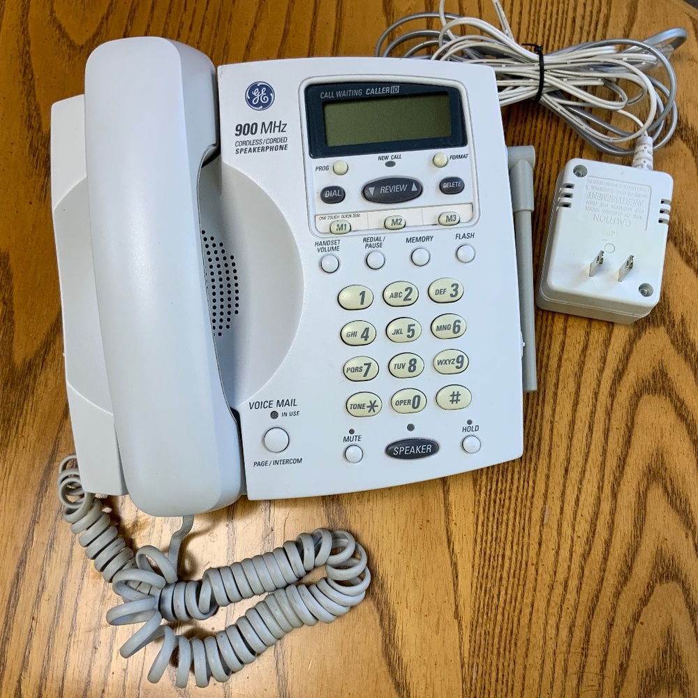 GE 900 MHz Corded Speaker Phone Cream Color Model No. 26955GE1-A